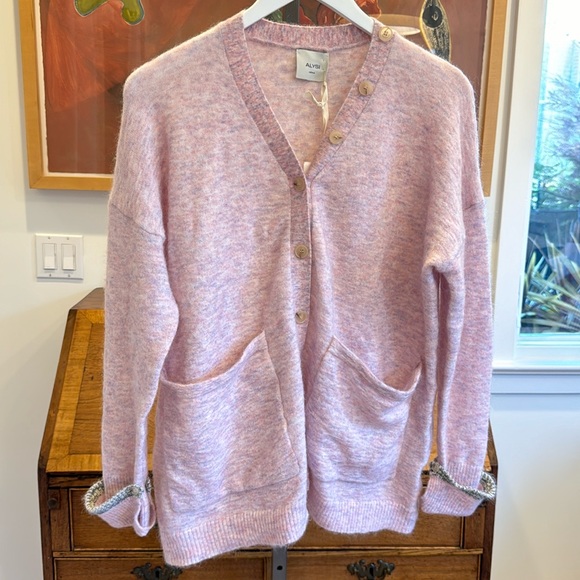 ALYSI Super Kid Mohair Cardigan- Unicorn - Picture 2 of 4